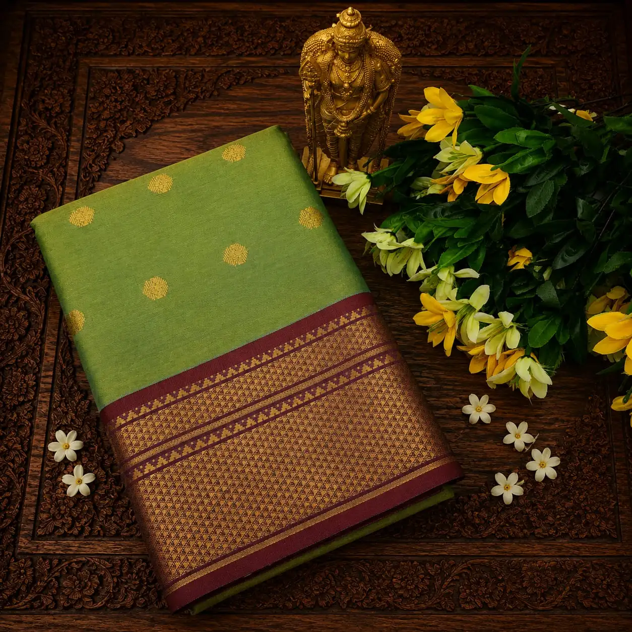 Paithani Chit Pallu Tower Butta Saree